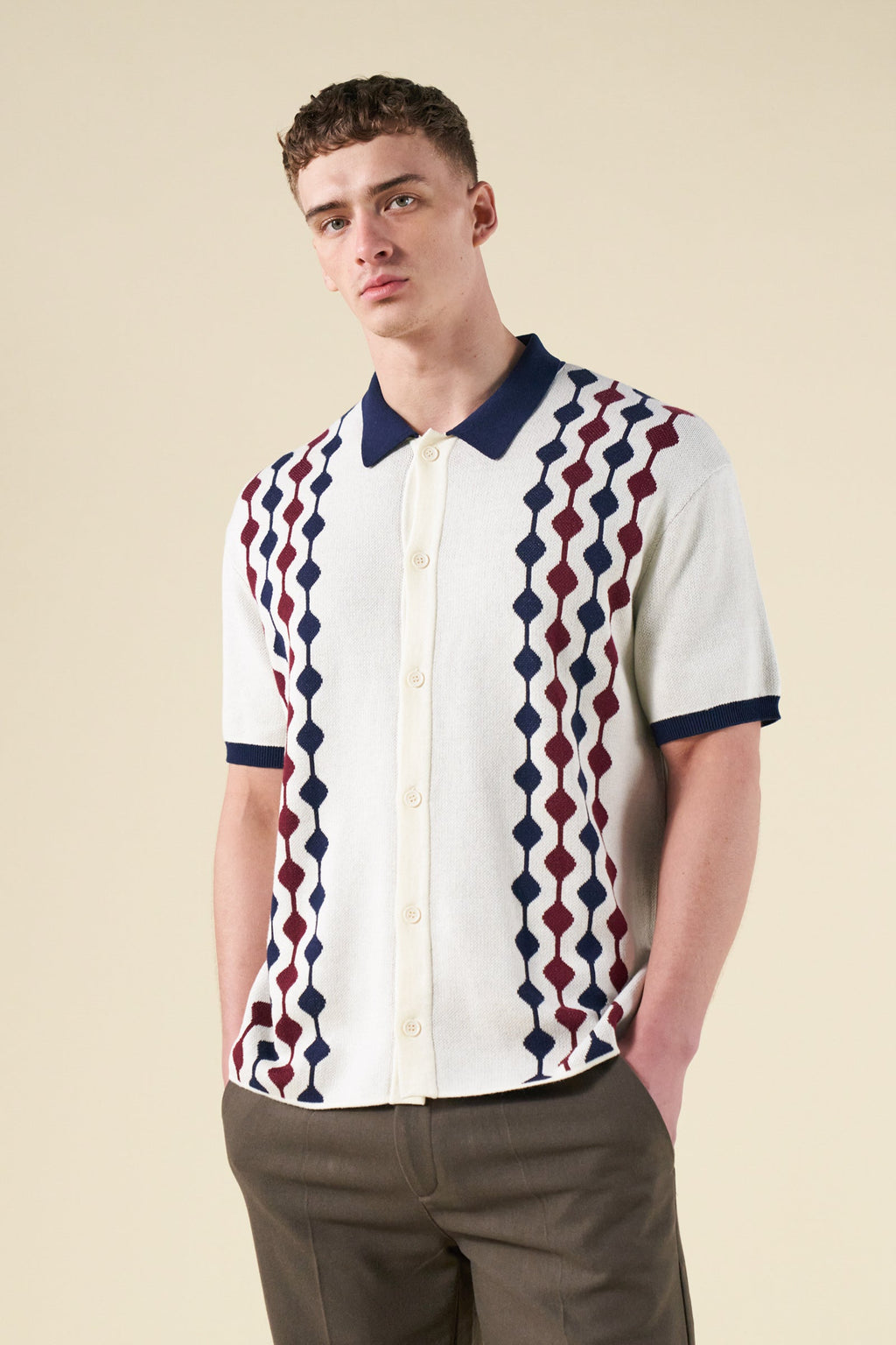 ABBEY KNIT POLO - ECRU