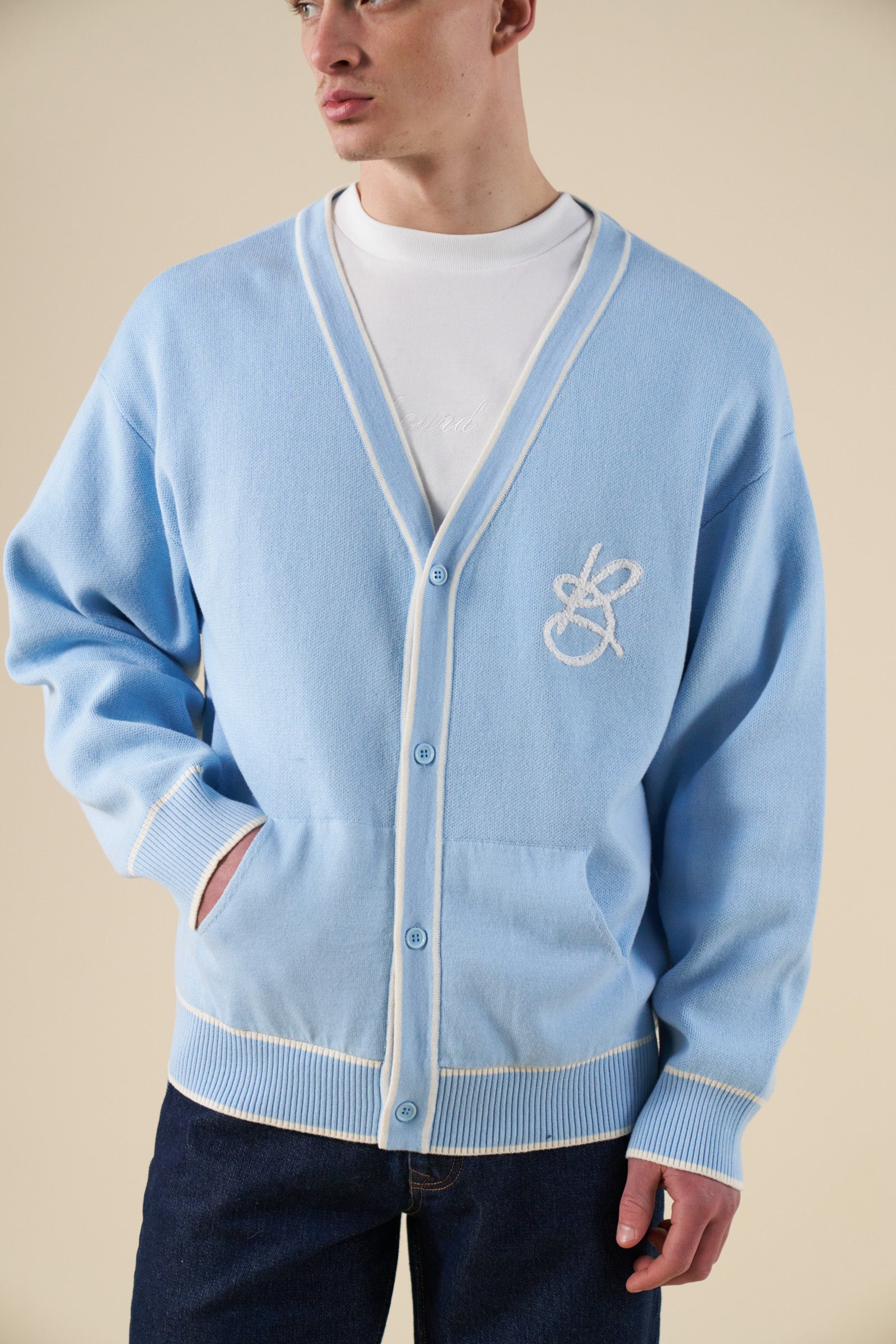 SIGNATURE CHENILLE CARDIGAN - SKY BLUE