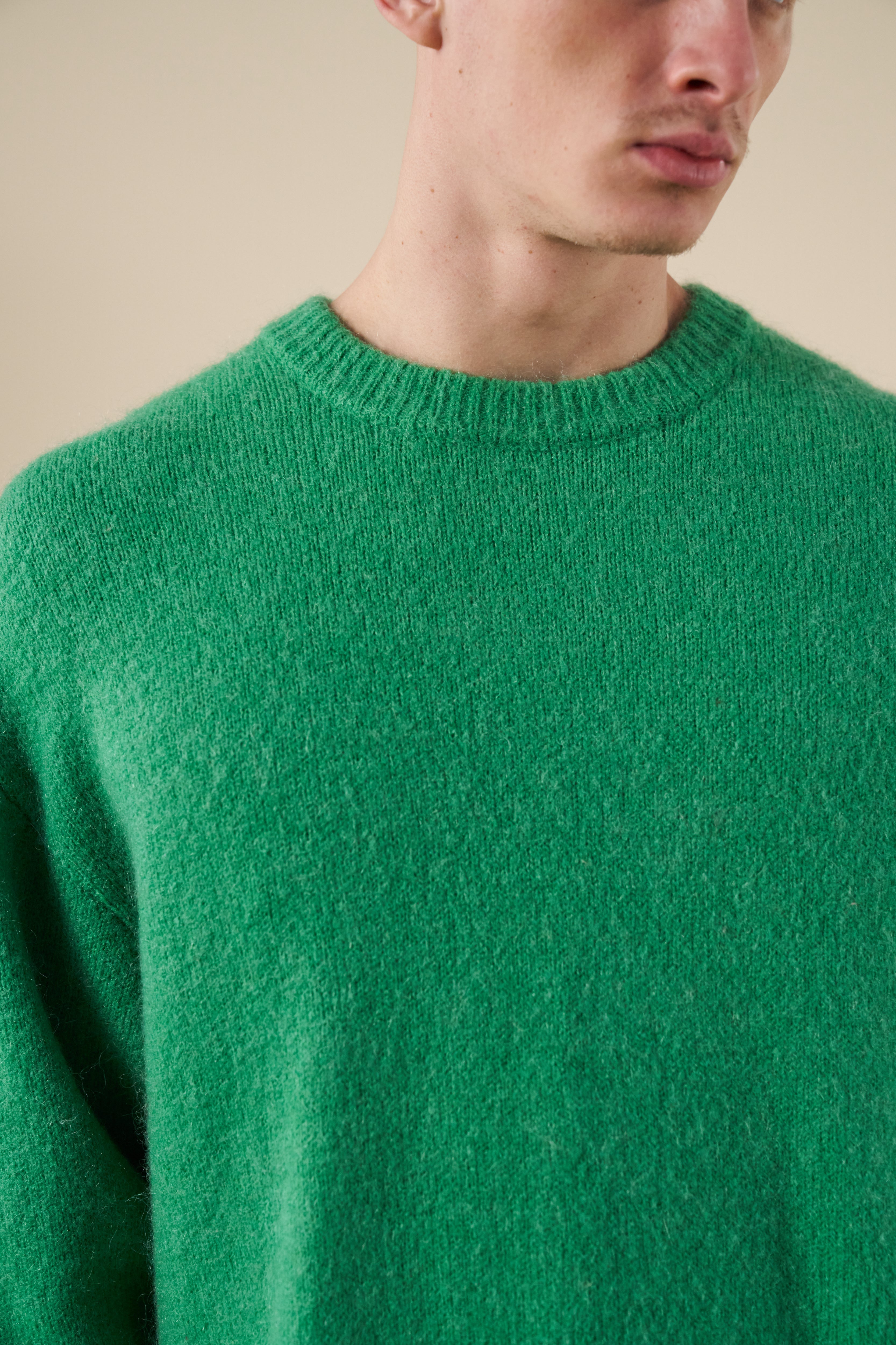 BAXTER MOHAIR BLEND SWEATER - KELLY GREEN