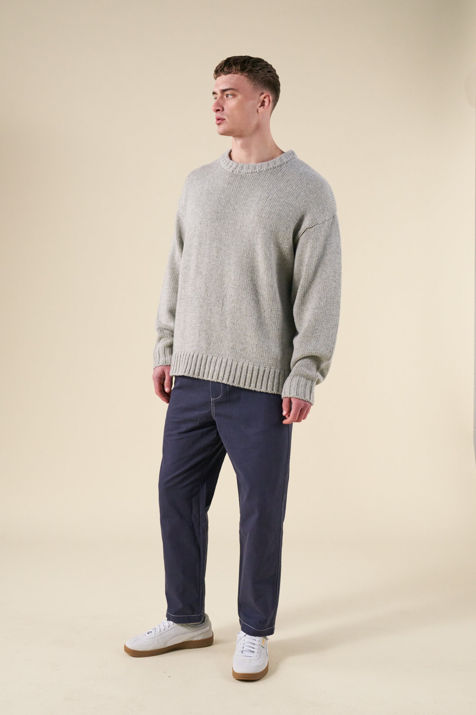 CONTRAST RIPSTOP CANVAS TROUSER - MID BLUE