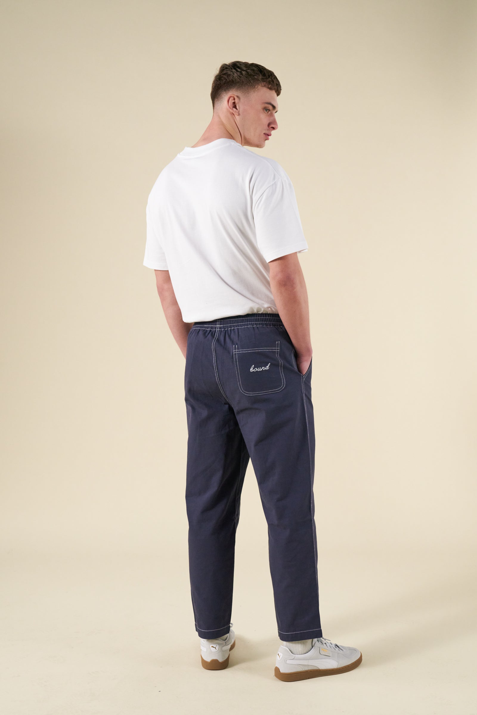 CONTRAST RIPSTOP CANVAS TROUSER - MID BLUE