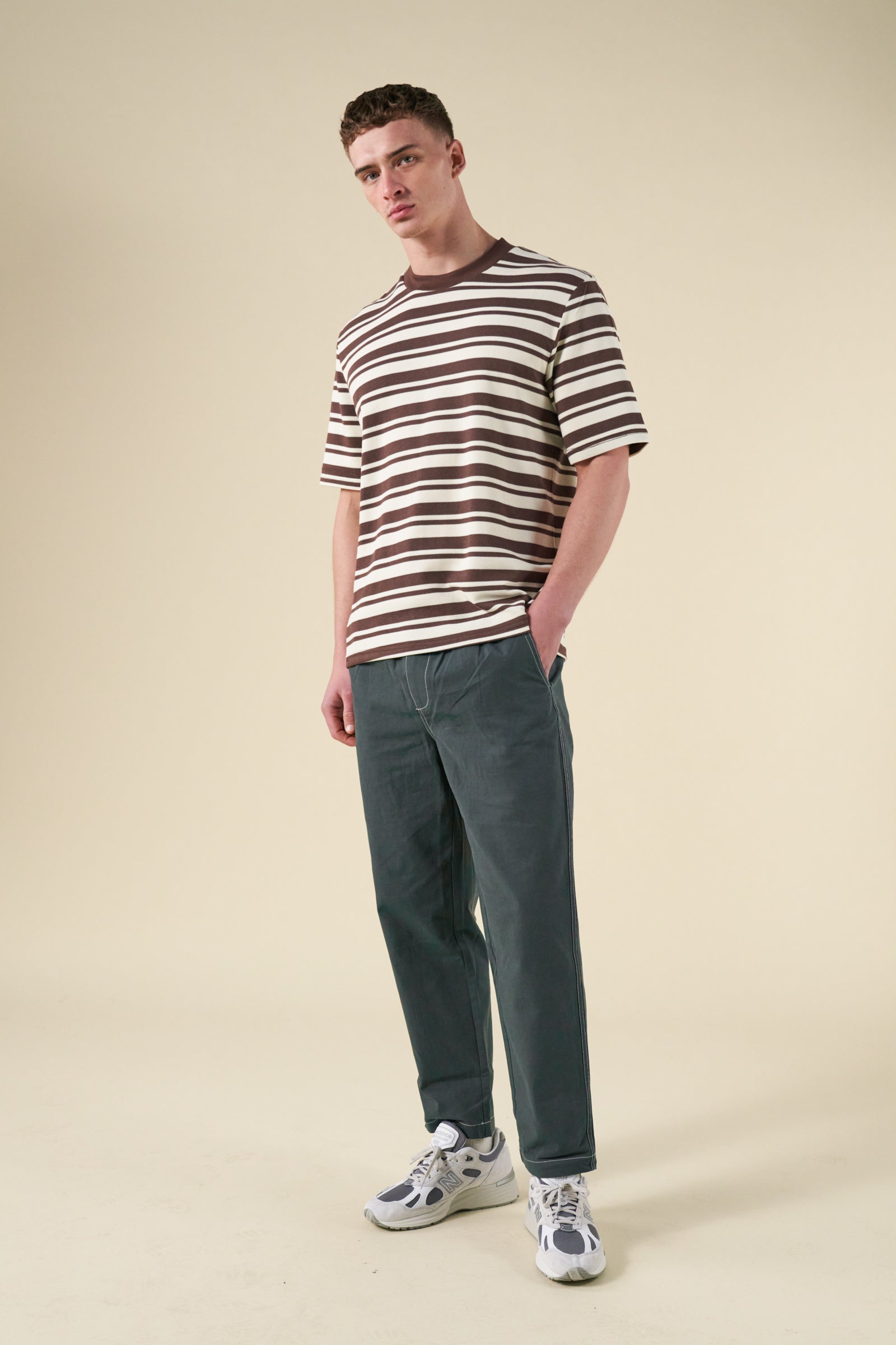 CONTRAST RIPSTOP CANVAS TROUSER - MID GREEN