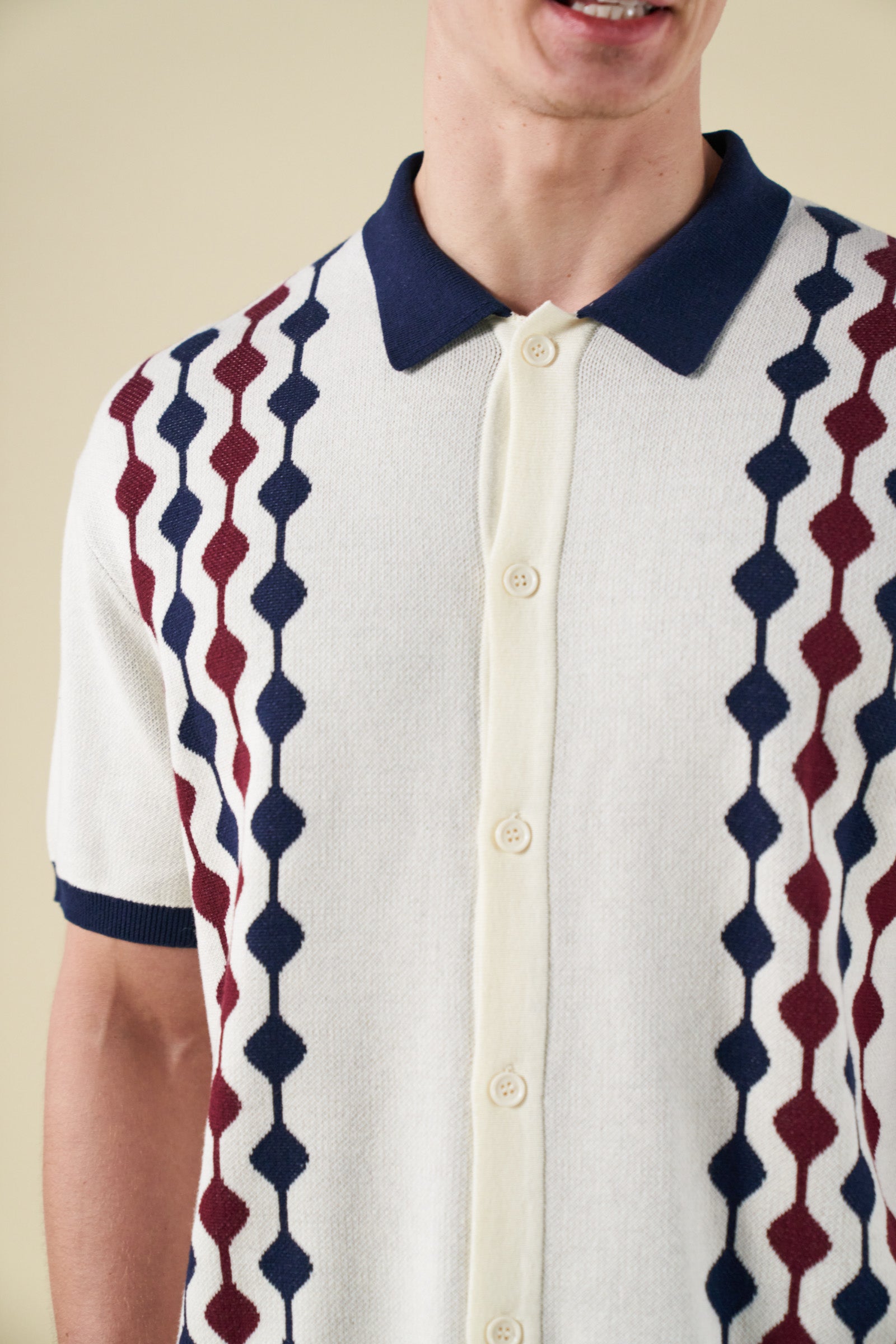 ABBEY KNIT POLO - ECRU