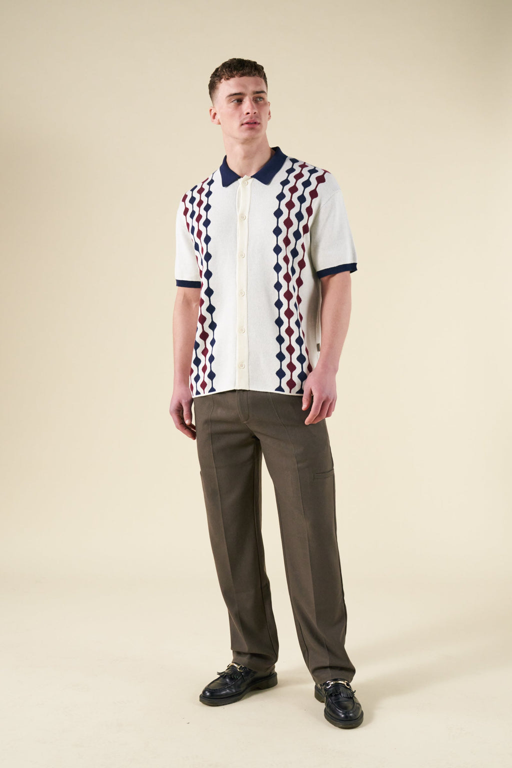 ABBEY KNIT POLO - ECRU