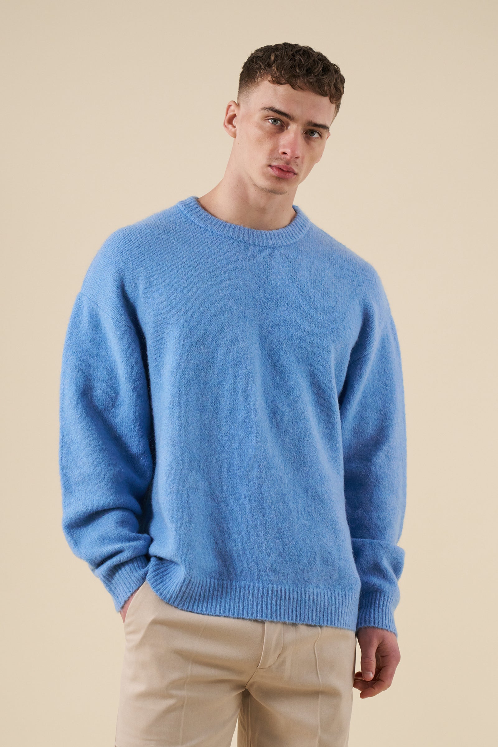 BAXTER MOHAIR BLEND SWEATER - CORNFLOWER BLUE