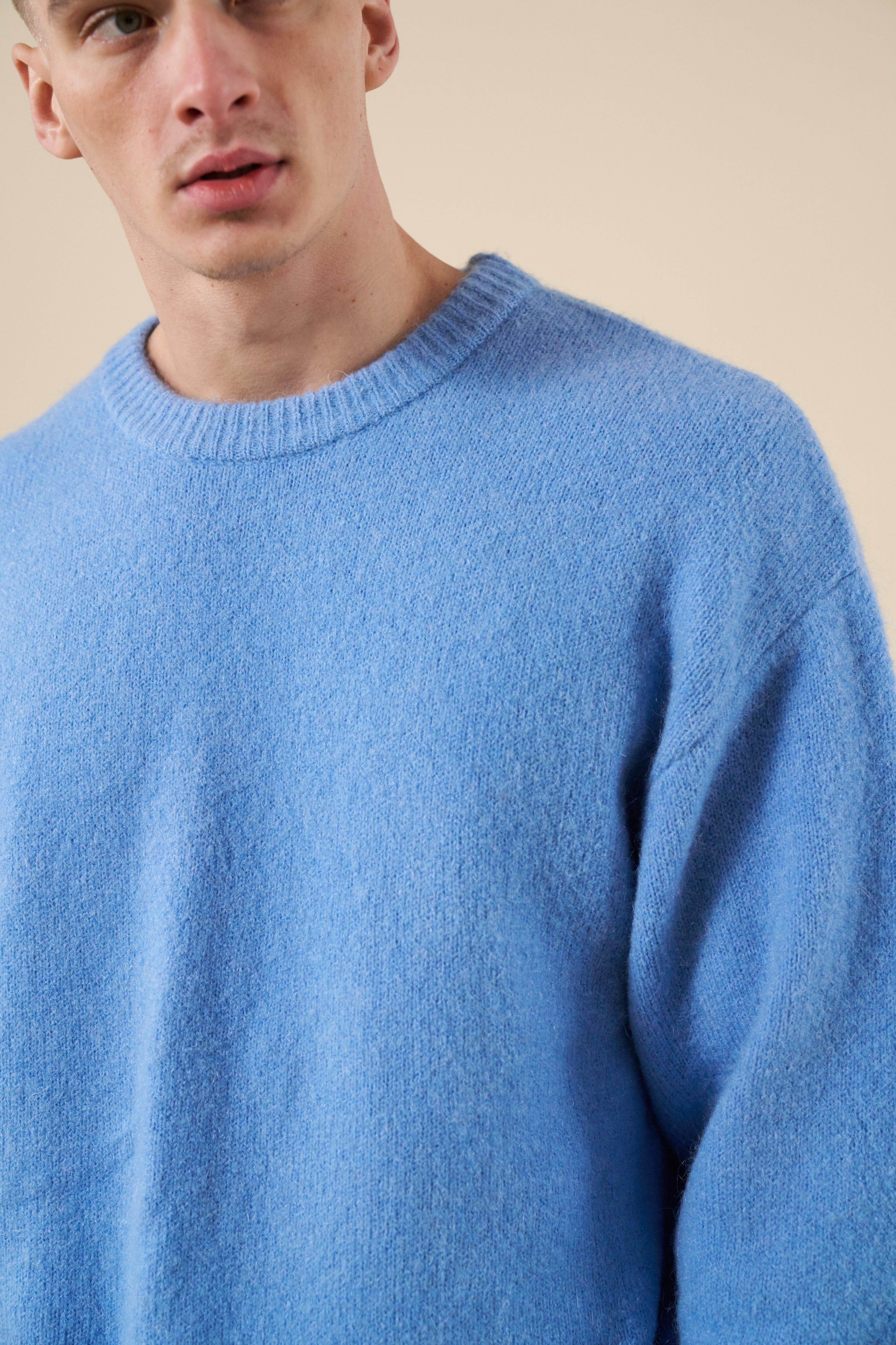 BAXTER MOHAIR BLEND SWEATER - CORNFLOWER BLUE