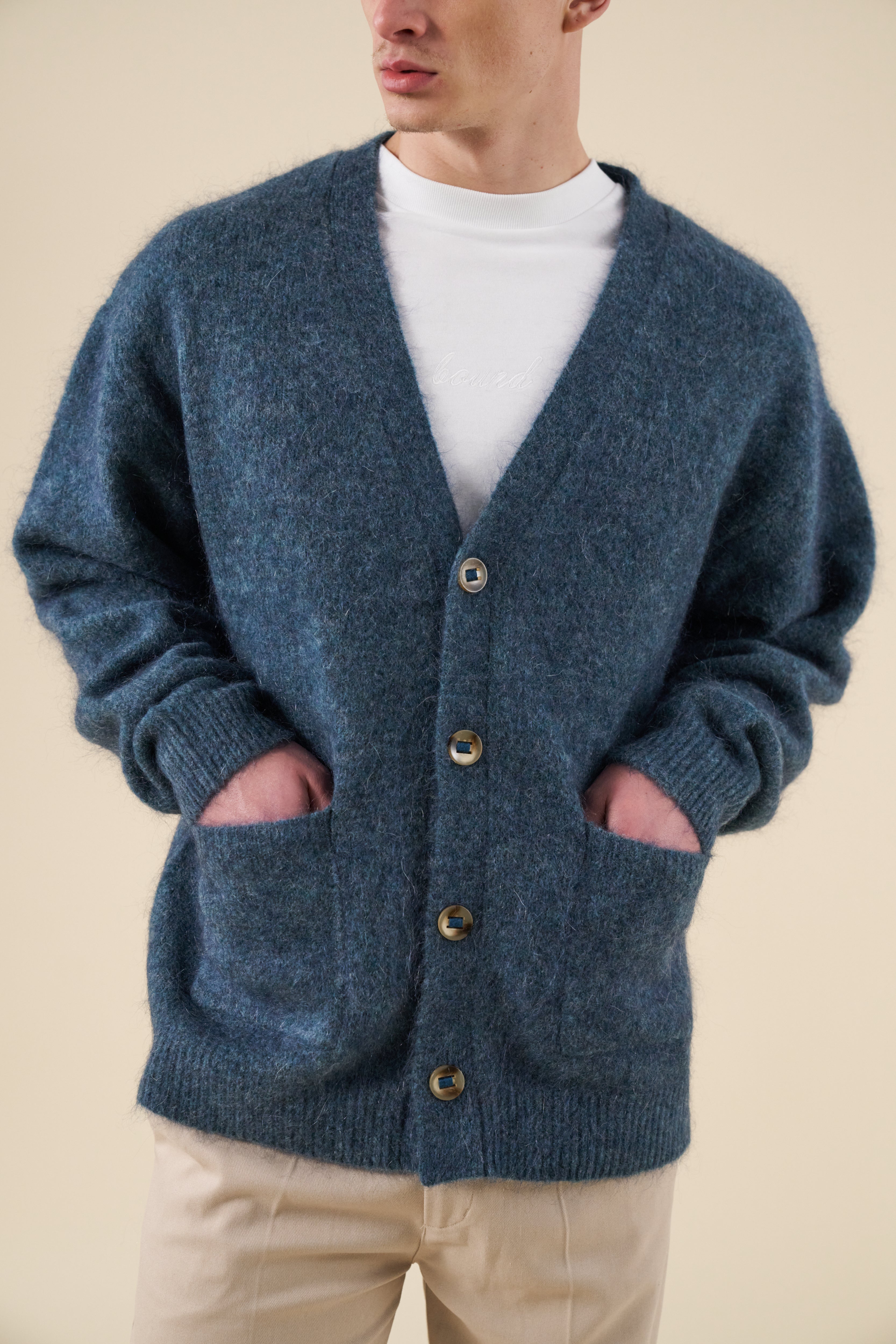 SAWYER MOHAIR CARDIGAN - INDIGO