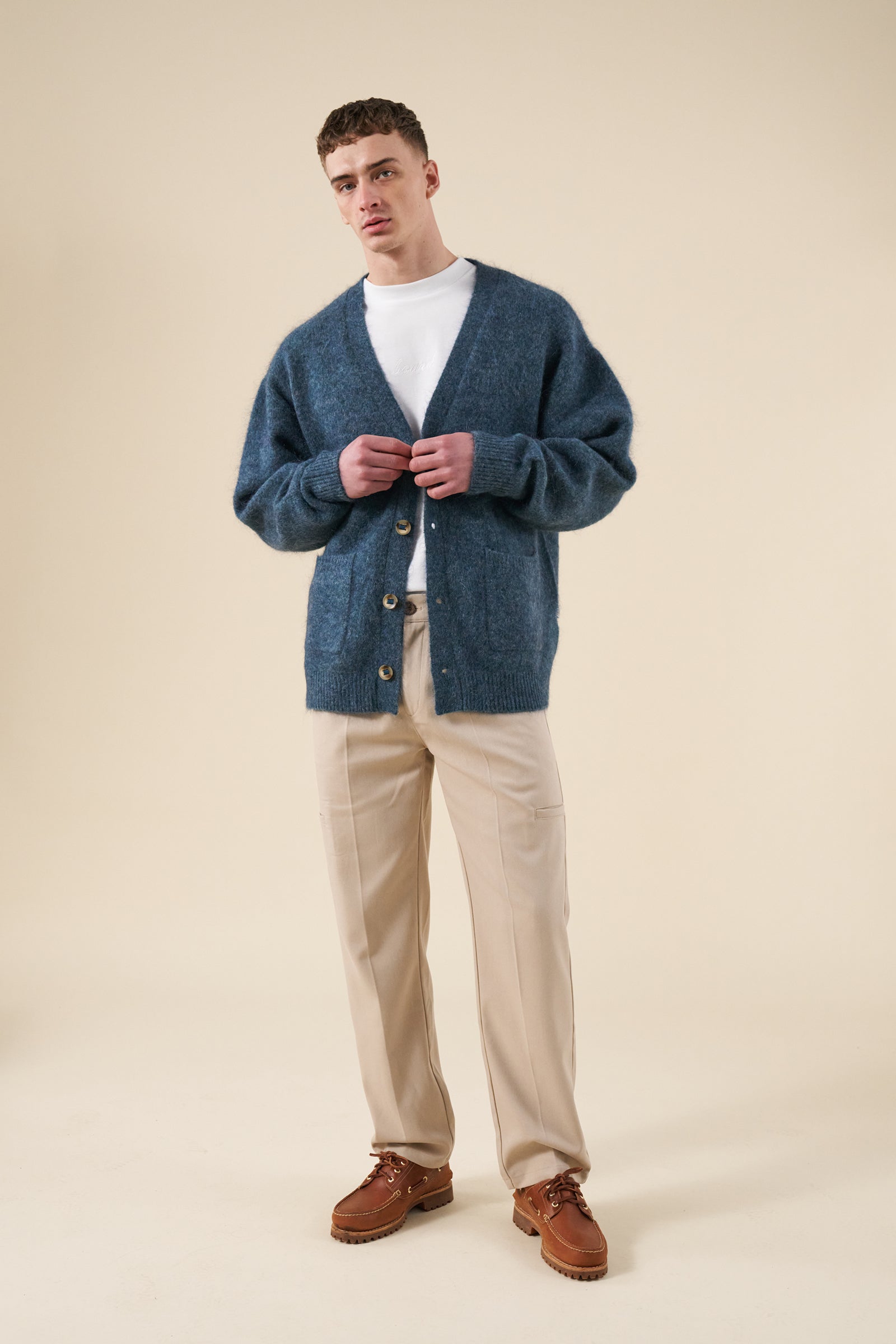 SAWYER MOHAIR CARDIGAN - INDIGO