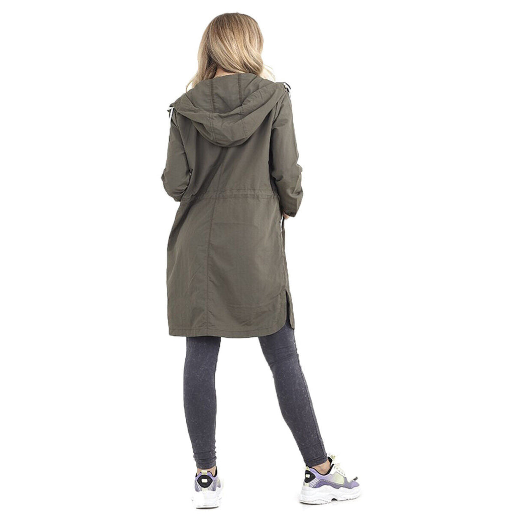 Womens Devan Lightweight Longline Zip Through Hooded Mac