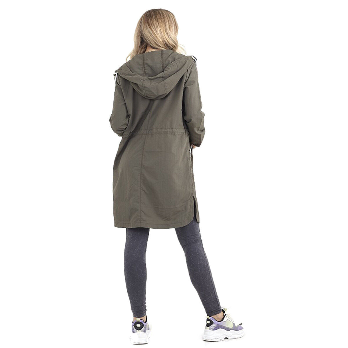 Womens Devan Lightweight Longline Zip Through Hooded Mac