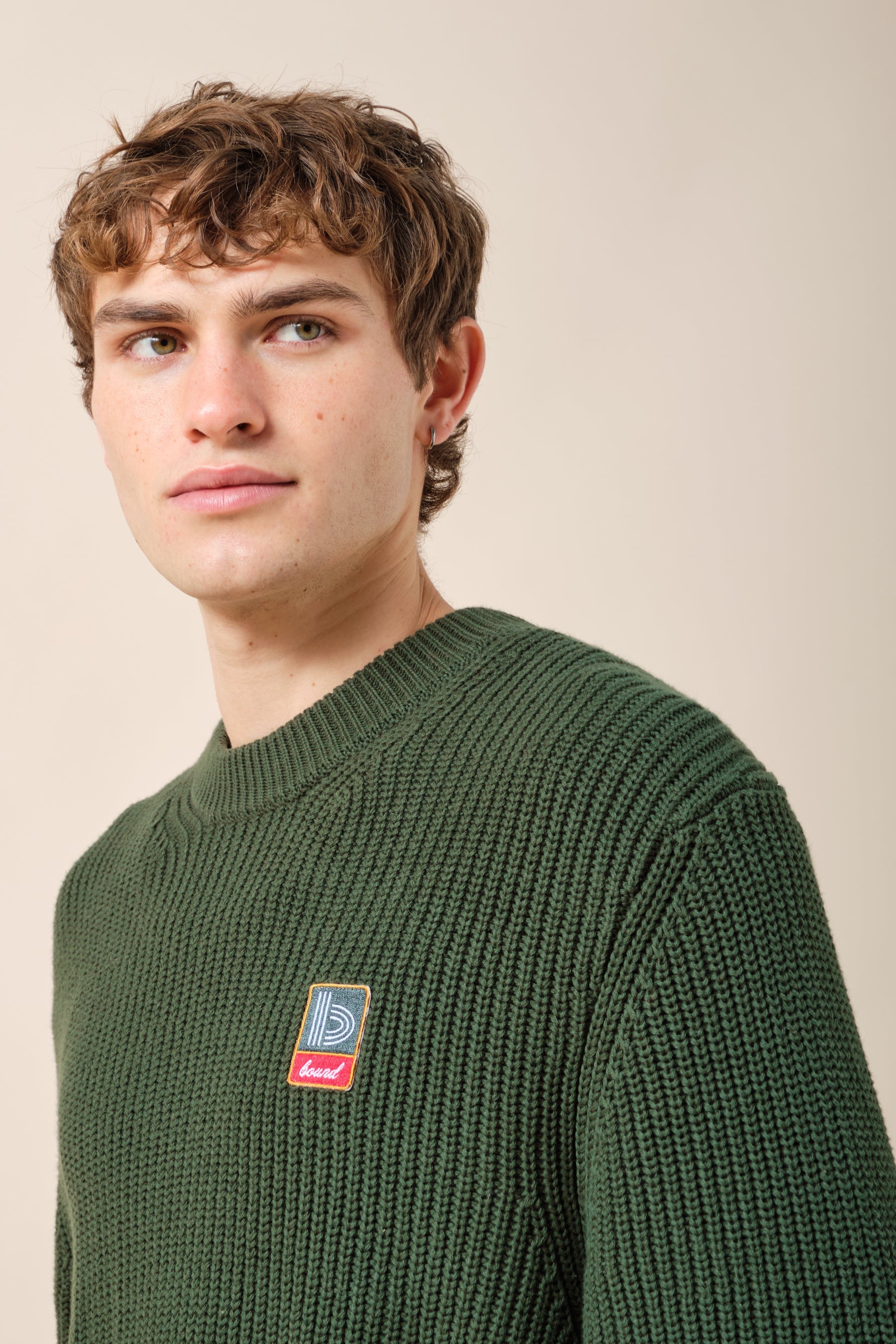 RETRO FISHERMAN RIB KNIT SWEATER - GREEN