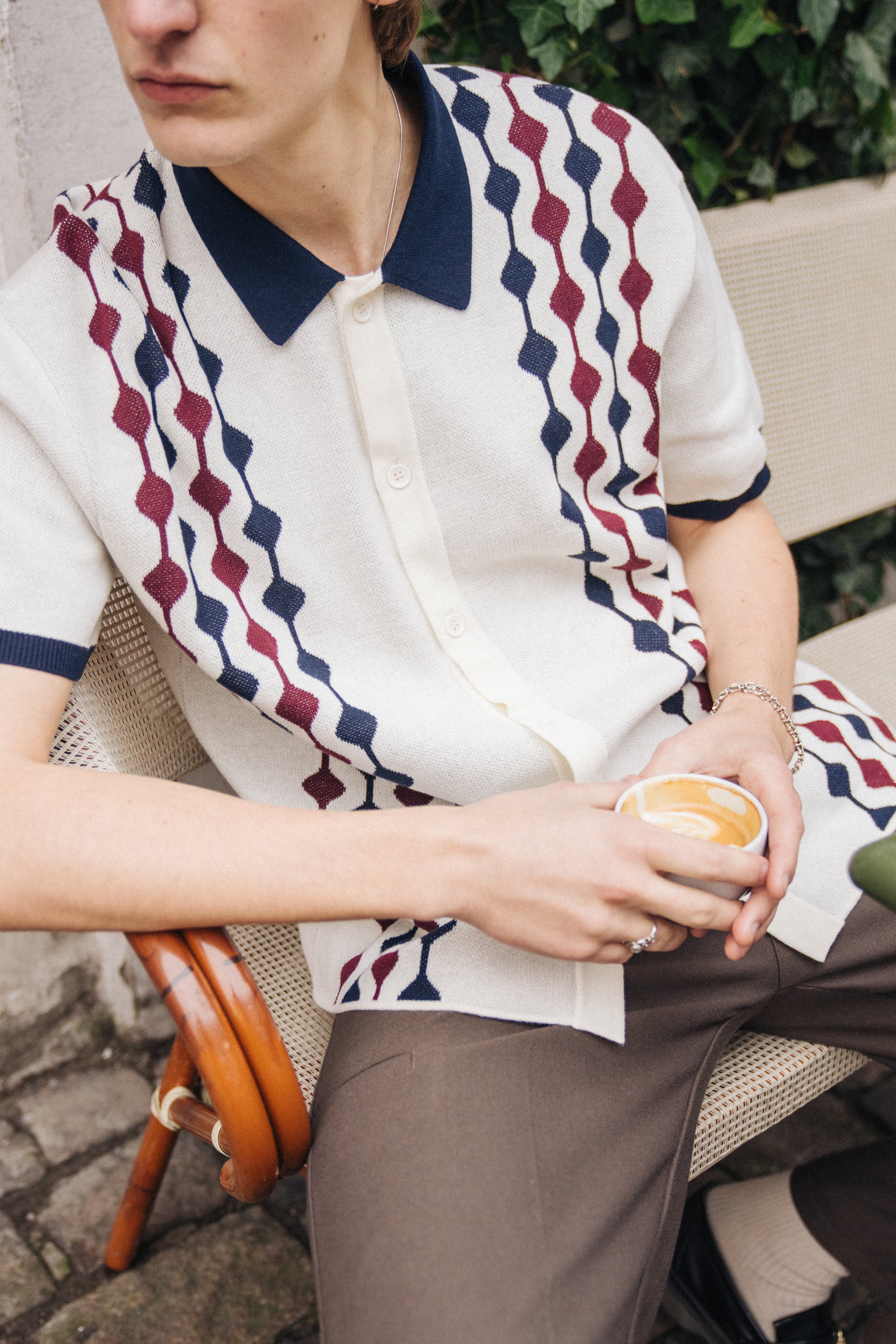 ABBEY KNIT POLO - ECRU