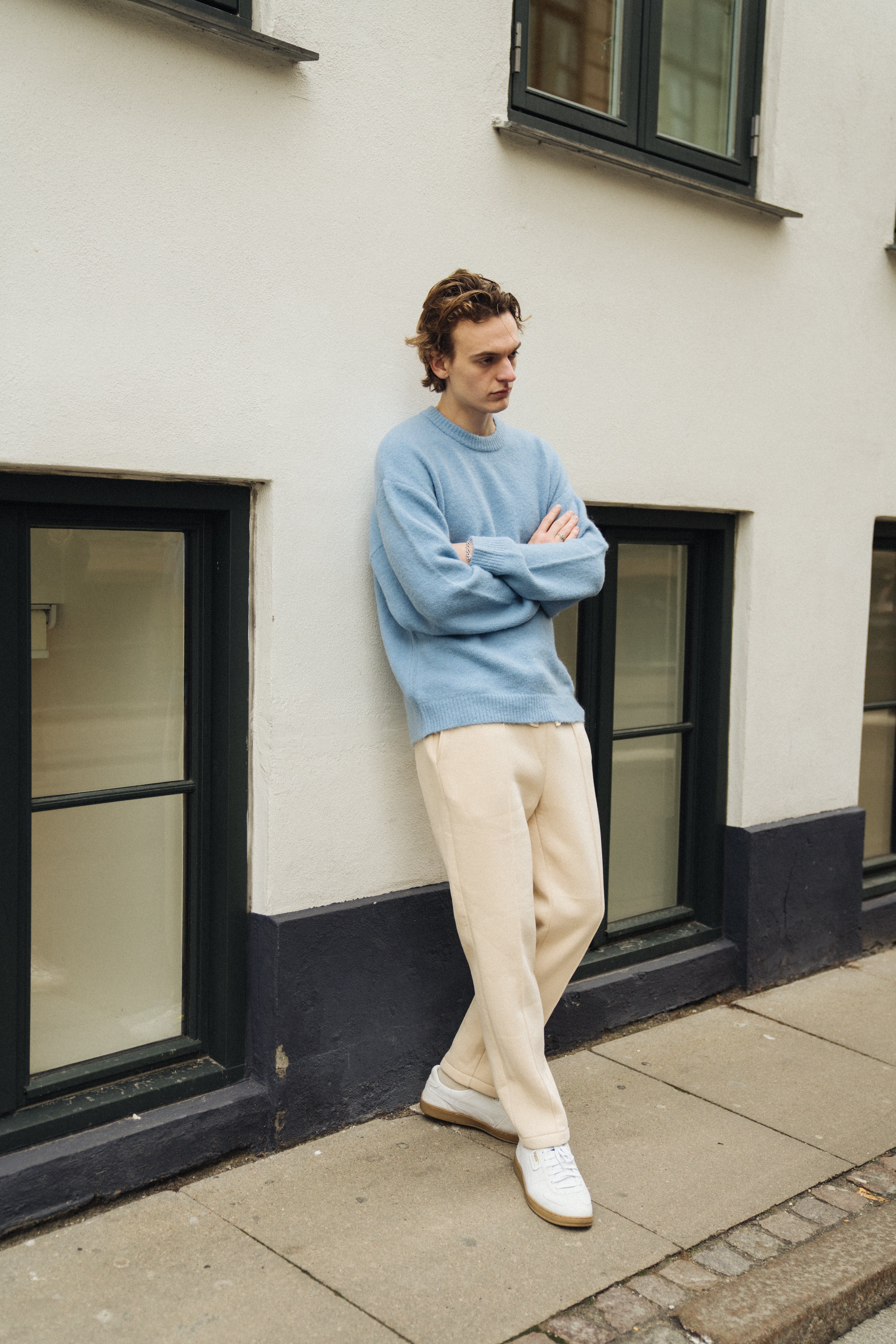 BAXTER MOHAIR BLEND SWEATER - CORNFLOWER BLUE