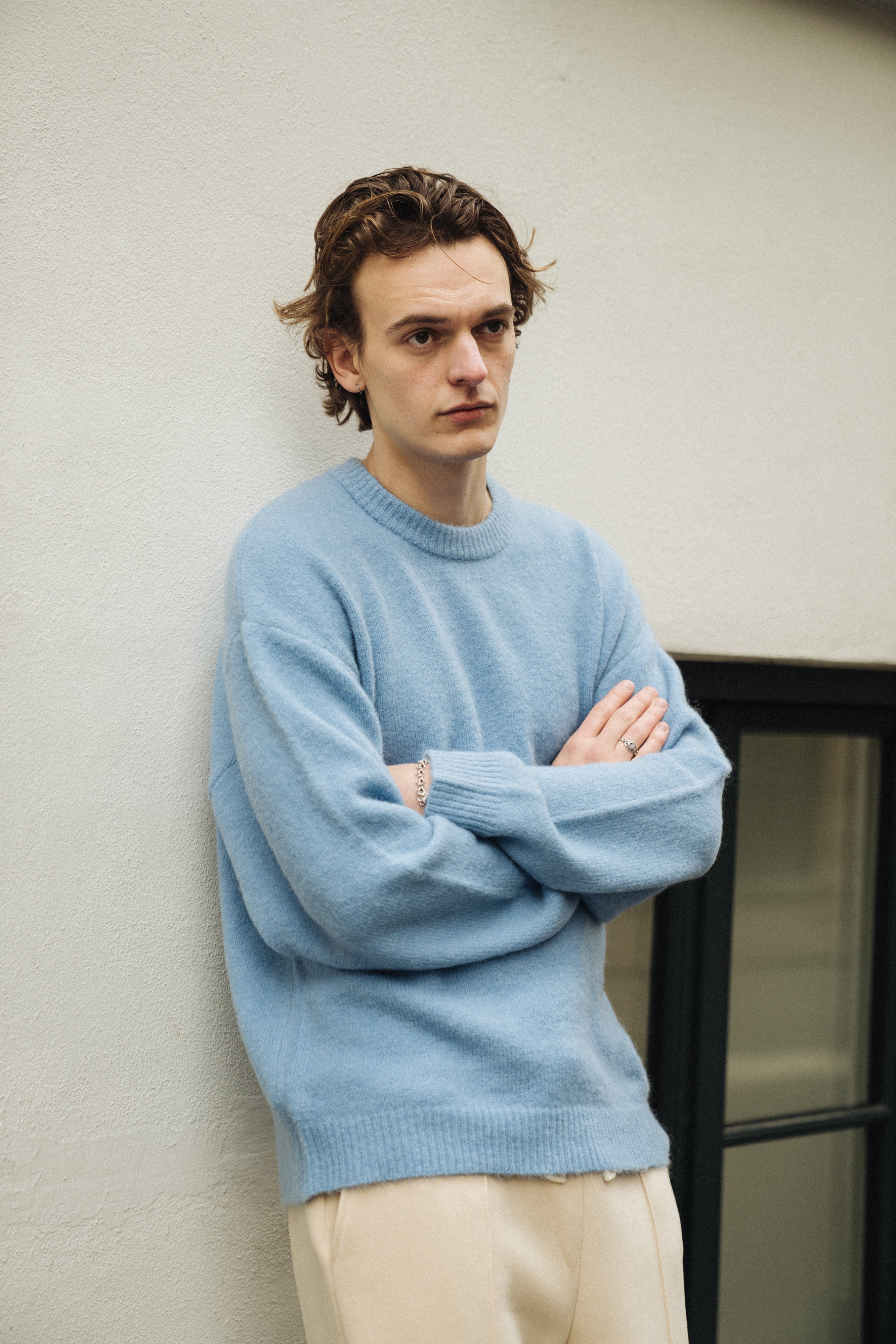 BAXTER MOHAIR BLEND SWEATER - CORNFLOWER BLUE