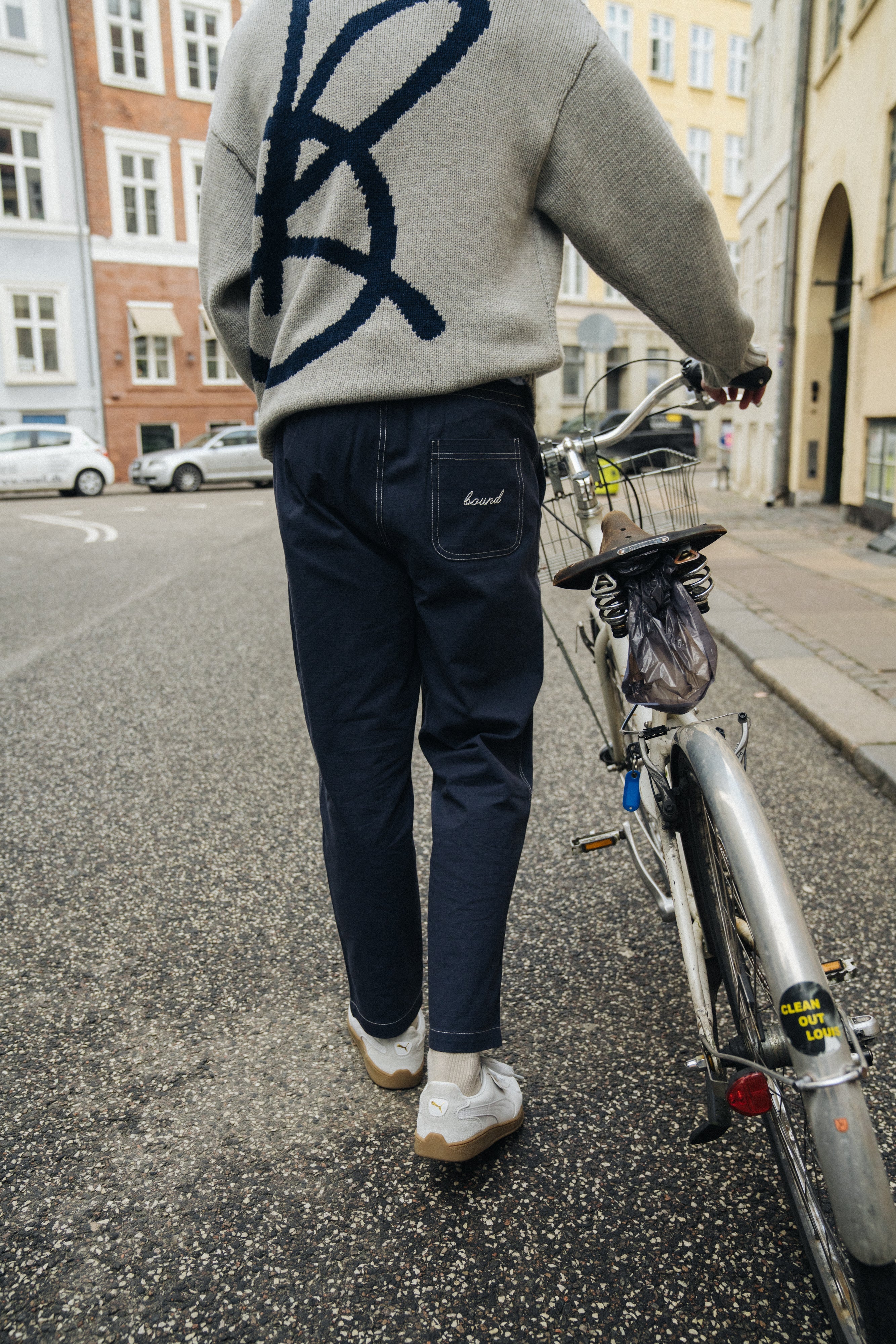 CONTRAST RIPSTOP CANVAS TROUSER - MID BLUE