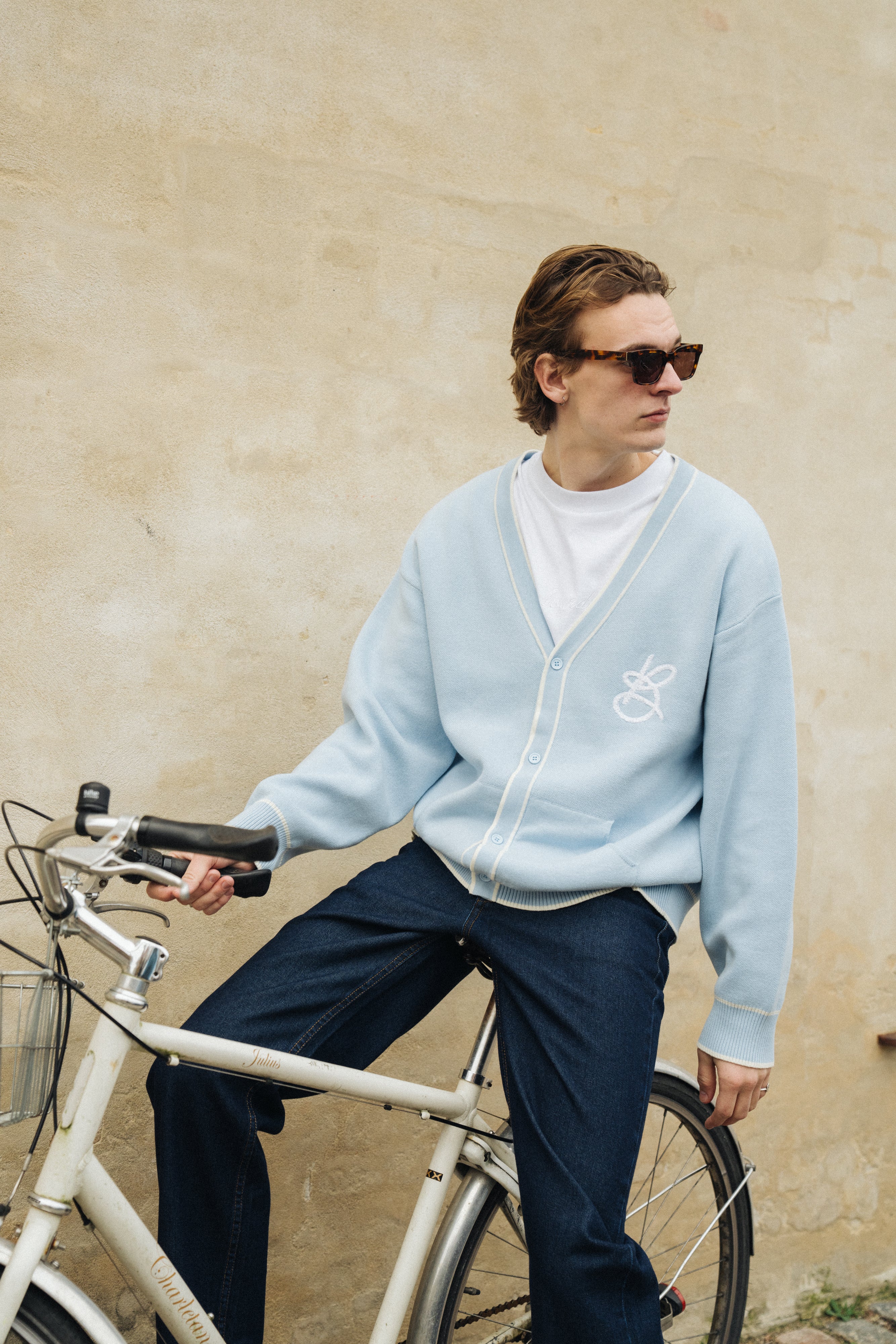 SIGNATURE CHENILLE CARDIGAN - SKY BLUE