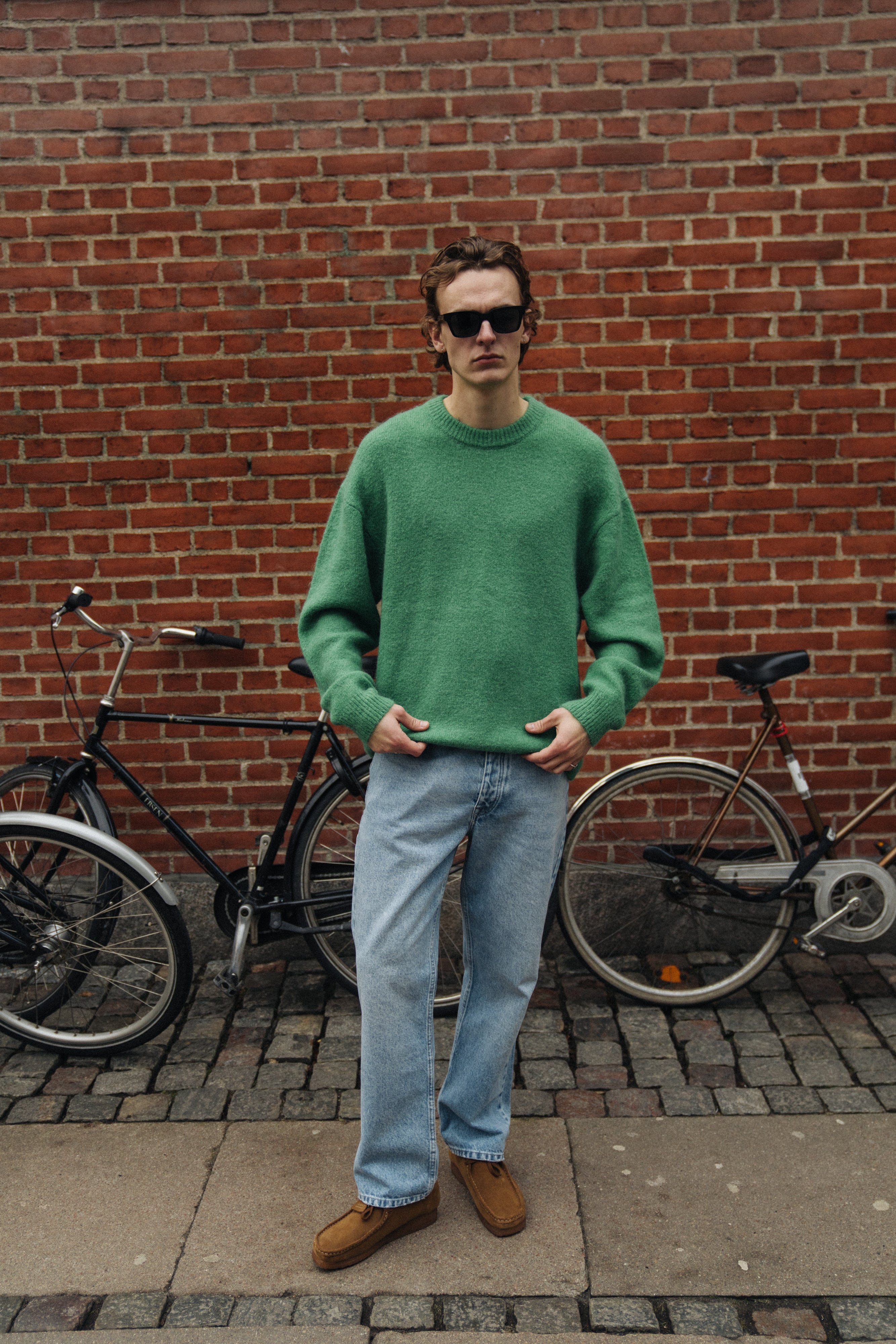 BAXTER MOHAIR BLEND SWEATER - KELLY GREEN