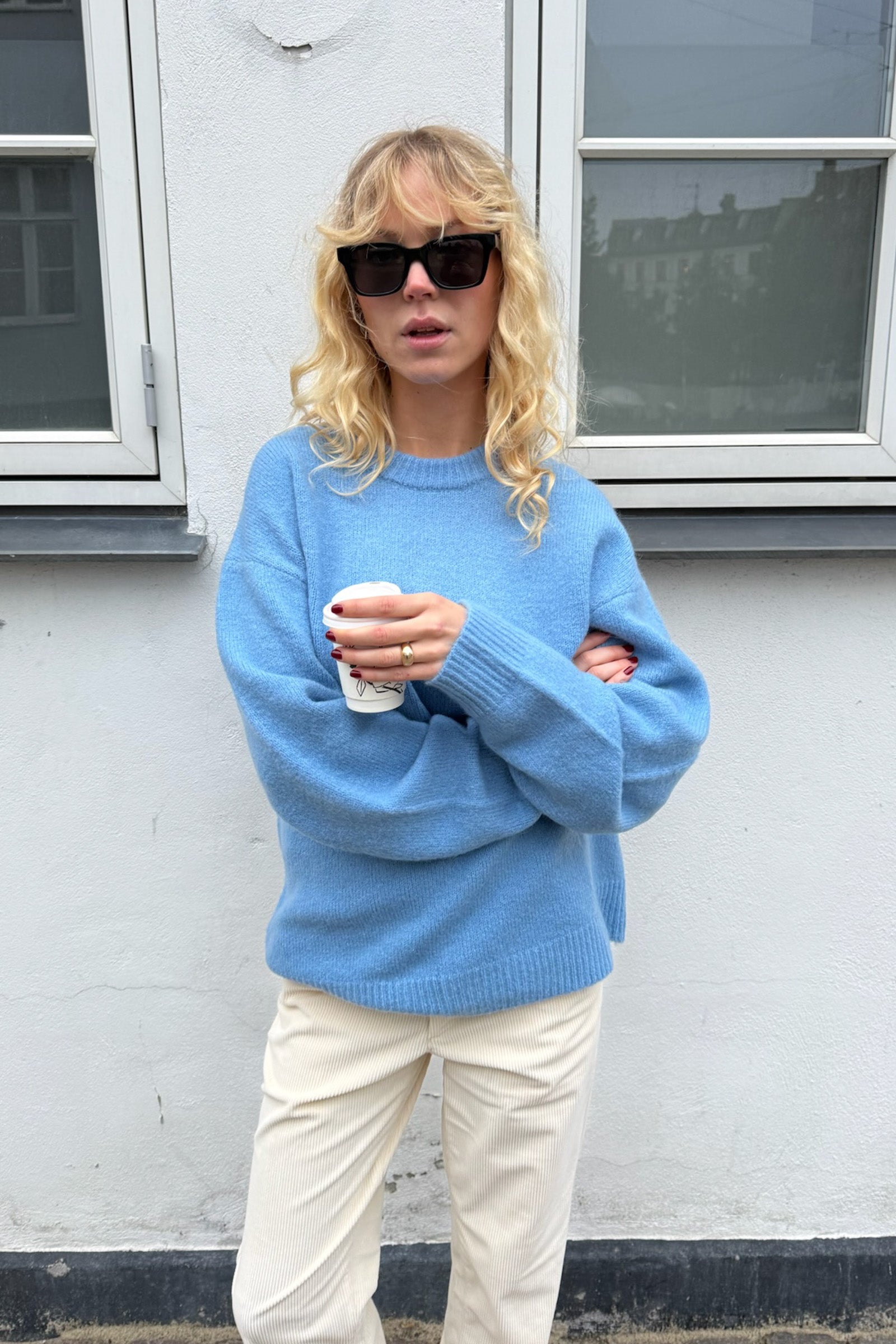 BAXTER MOHAIR BLEND SWEATER - CORNFLOWER BLUE