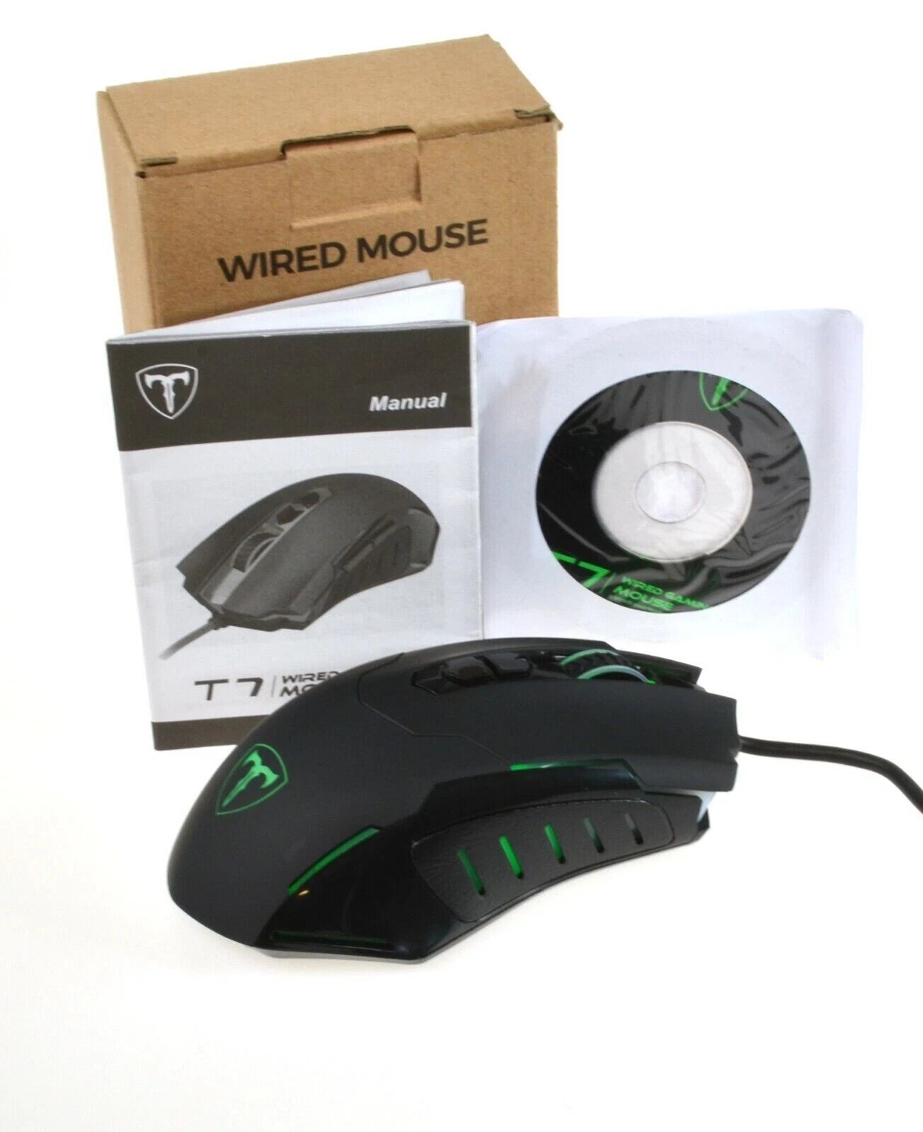 Wired Game Gaming Mouse T7 7200 DPI Optical RGB Light 7 Programmable Buttons