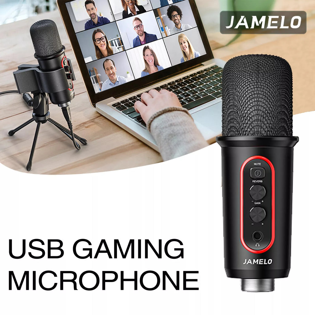 JAMELO USB Microphone Computer Condenser Gaming Mic for PC/Laptop/Phone/PS4/5