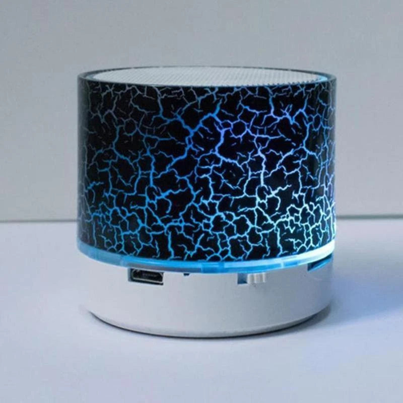 Small Crack Bluetooth Speaker Round Shape Led `. L4J7 F6L4 Q4M7 X8X3 N1C9 O K6E5