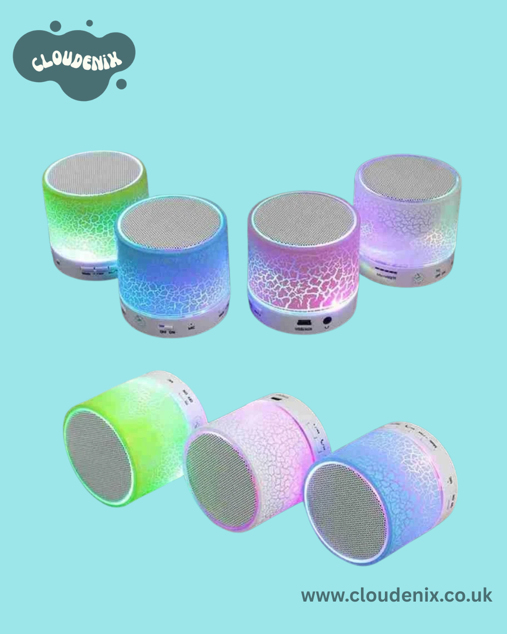 Small Crack Bluetooth Speaker Round Shape Led `. L4J7 F6L4 Q4M7 X8X3 N1C9 O K6E5