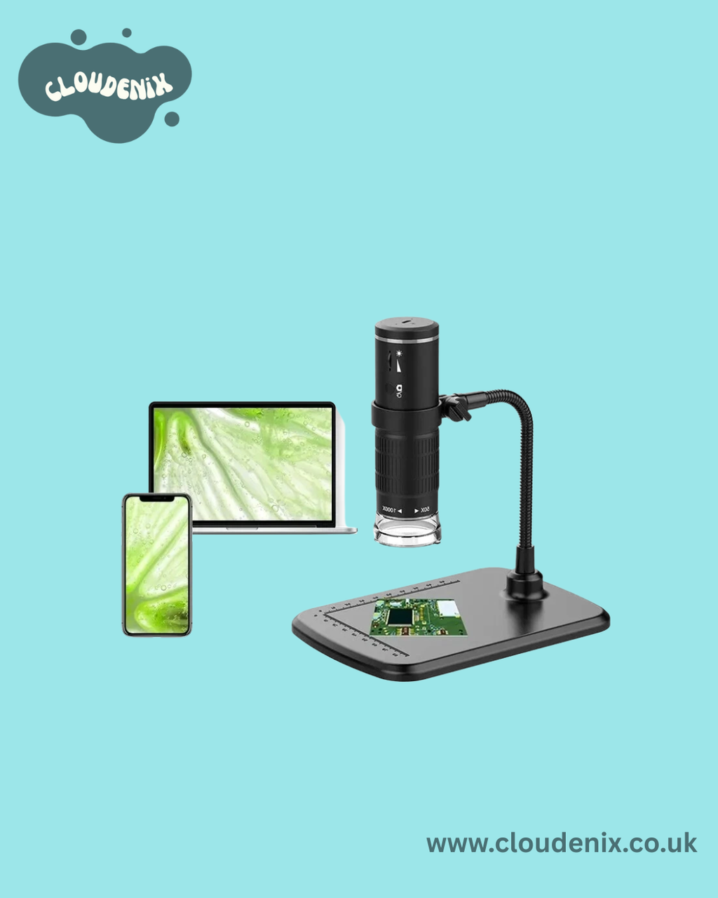 Wireless Digital Microscope with Flexible Stand 50X-1000X Magnification Portable-