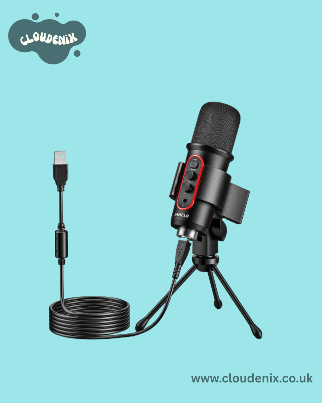 JAMELO USB Microphone Computer Condenser Gaming Mic for PC/Laptop/Phone/PS4/5